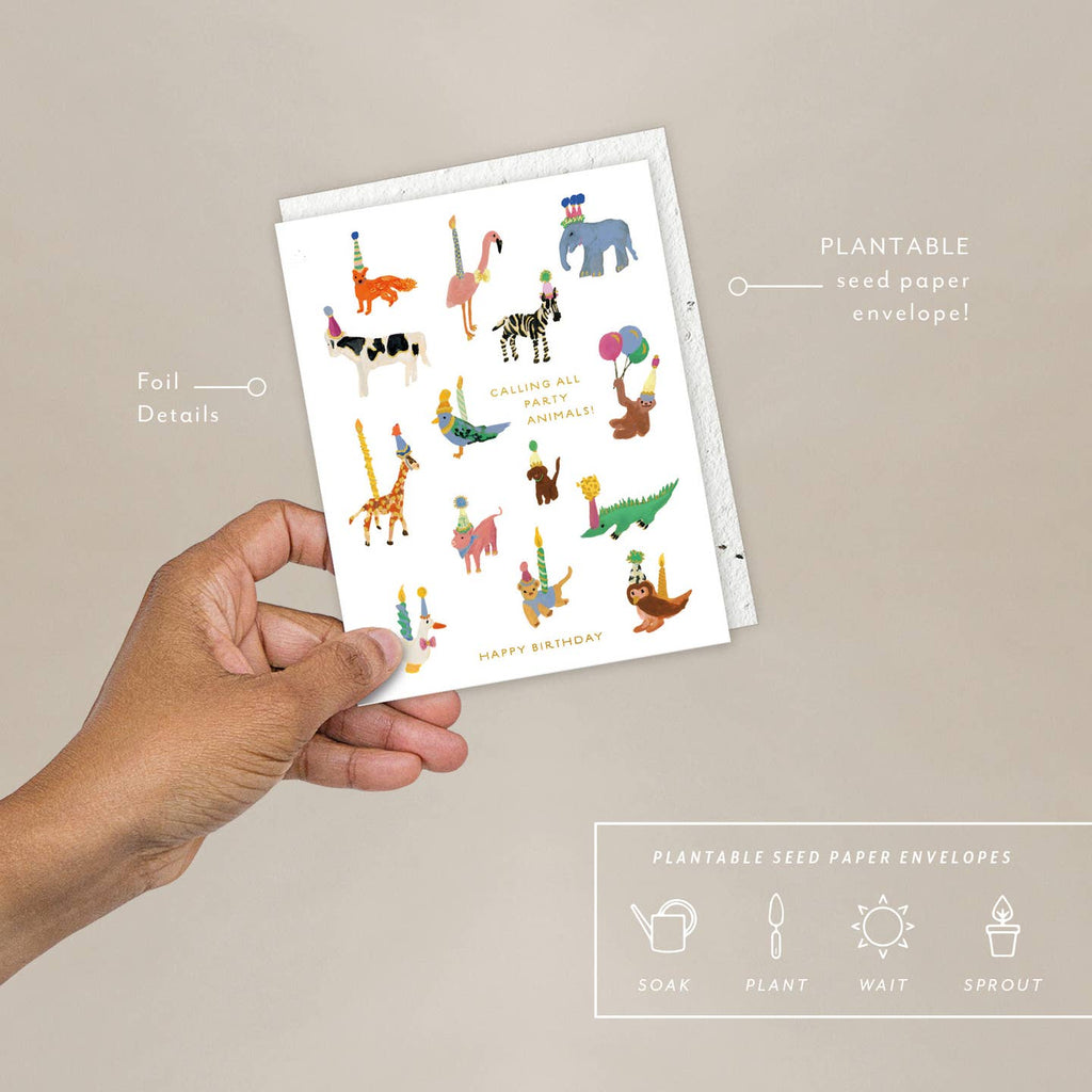 Animal Party - Birthday Card