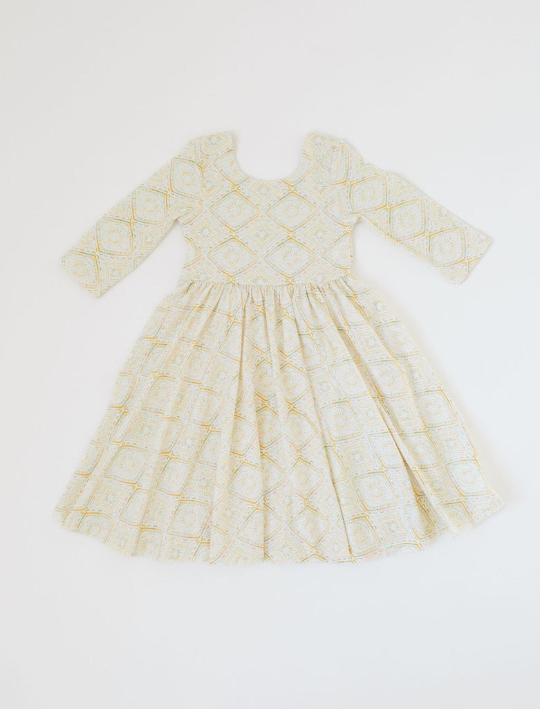 Emile Twirl Dress in Muted Geo