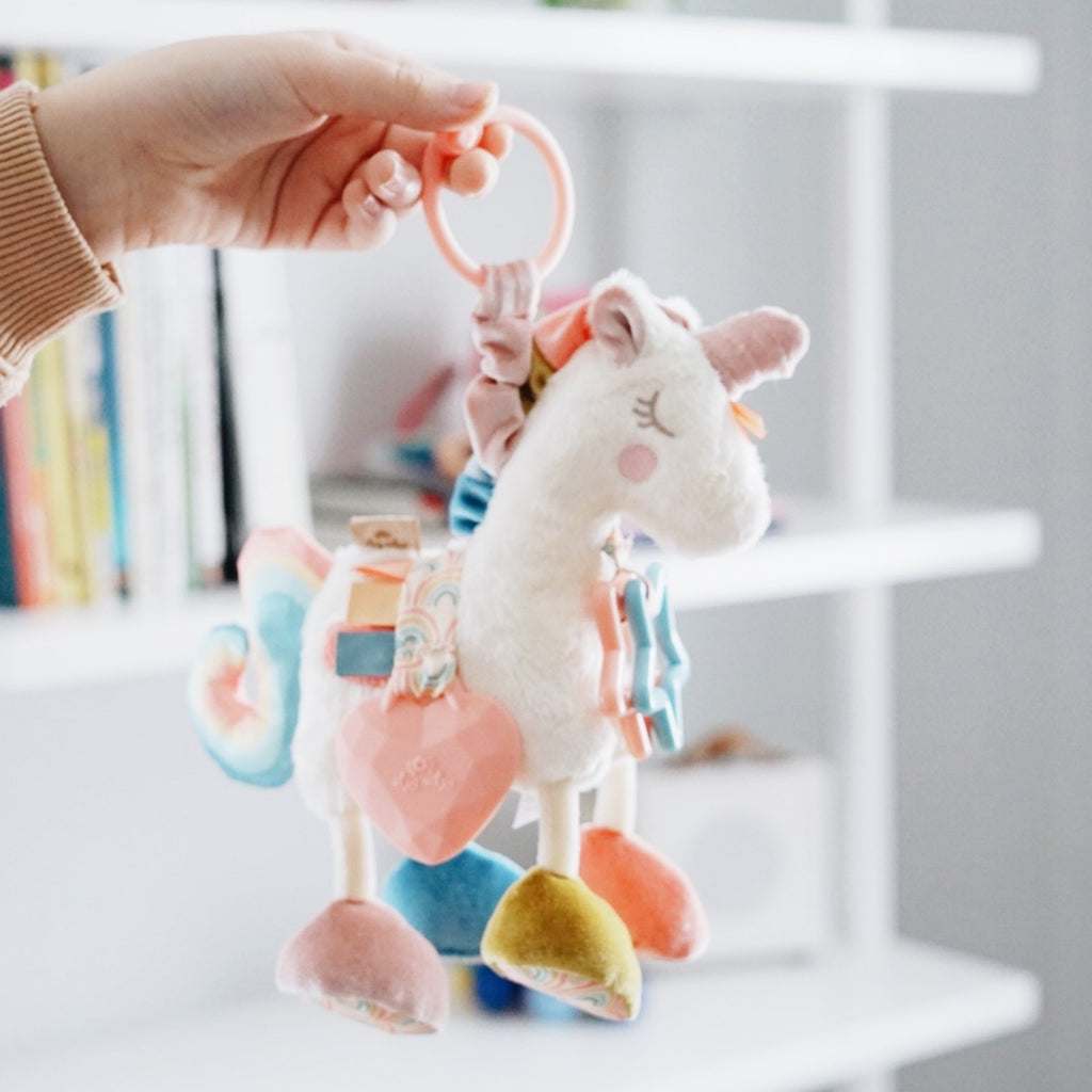 Itzy Unicorn Link & Love™ Activity Plush with Teether Toy