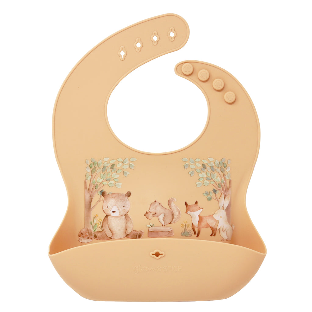 Silicone Printed Food Bibs - Woodland Dreams