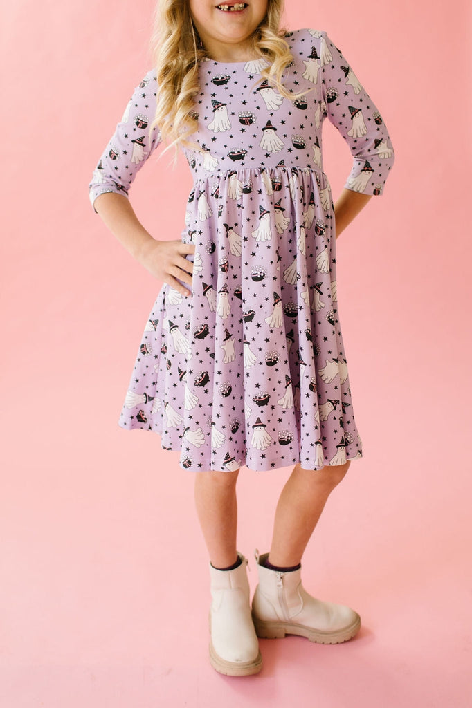 Emile Twirl Dress in Purple Cauldron