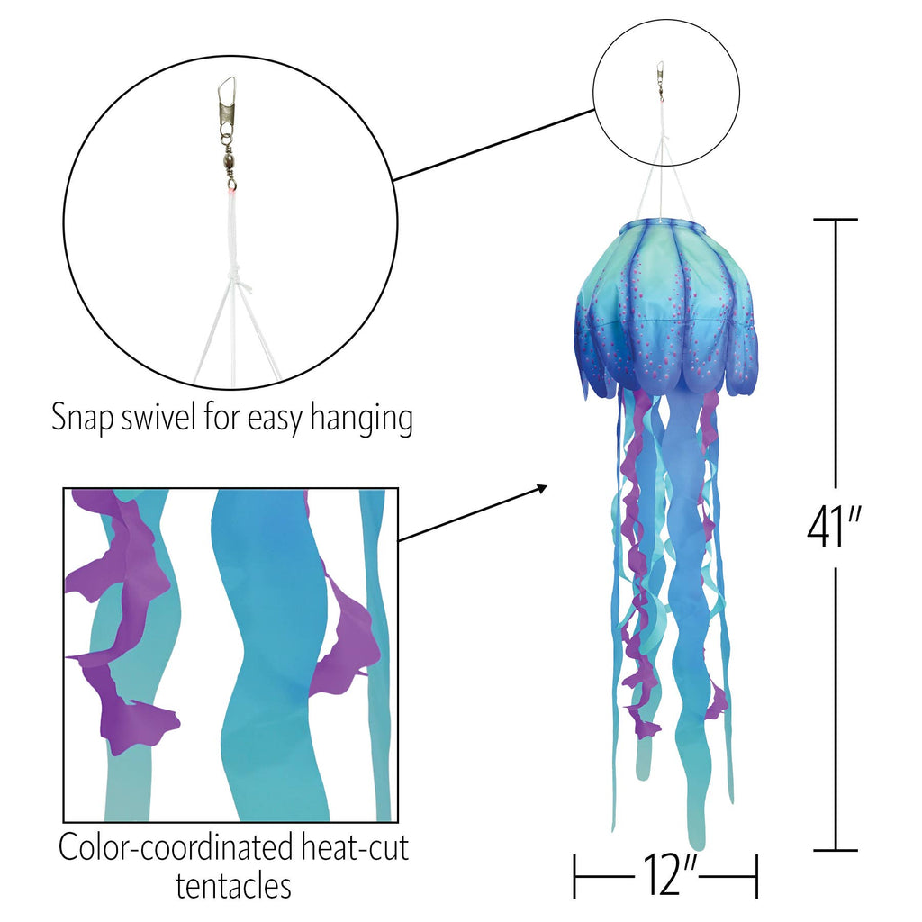 In the Breeze - 40" Blue Jellyfish 3D Windsock
