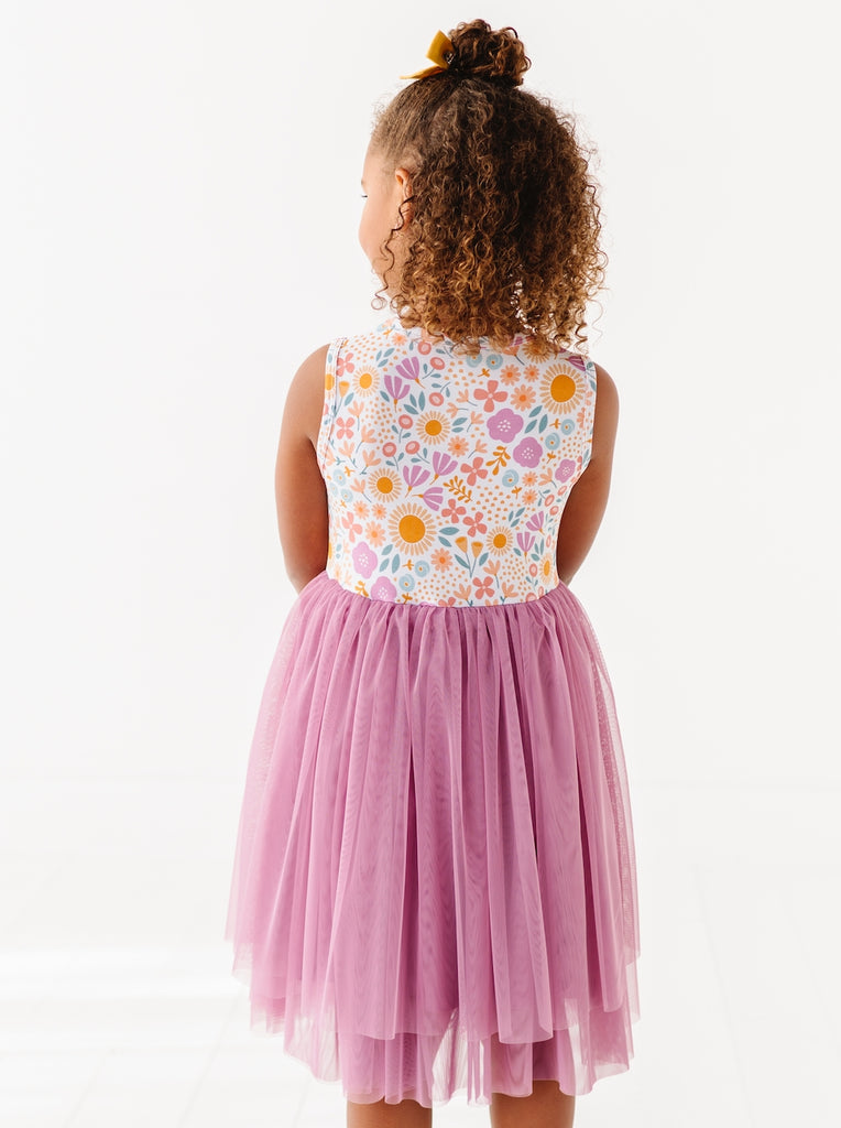 Kids Bamboo Tulle Tutu Dress - Spring Floral Daisy