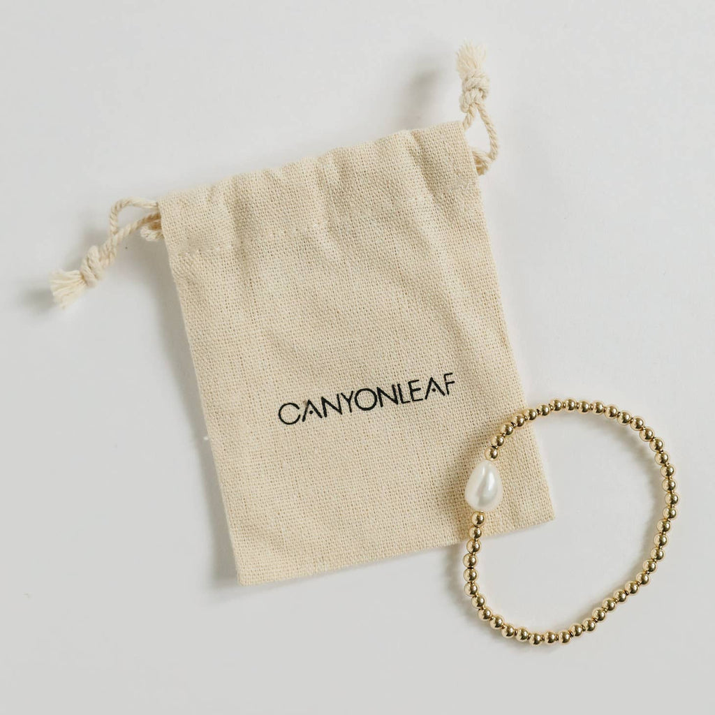 CanyonLeaf - Natural Pearl + Gold - Adult Anklet/Bracelet