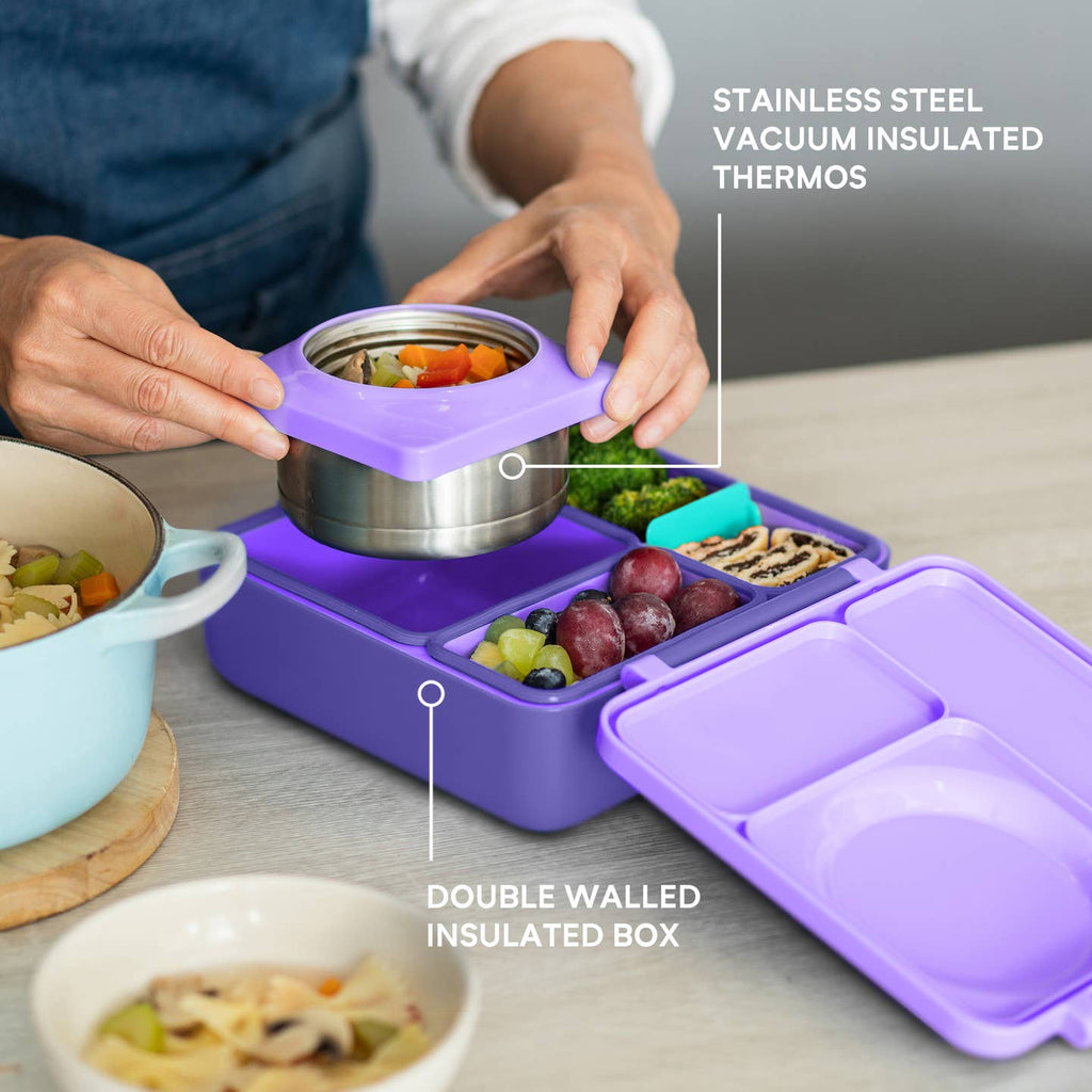 OmieBox Purple Plum Hot + Cold Bento for Kids