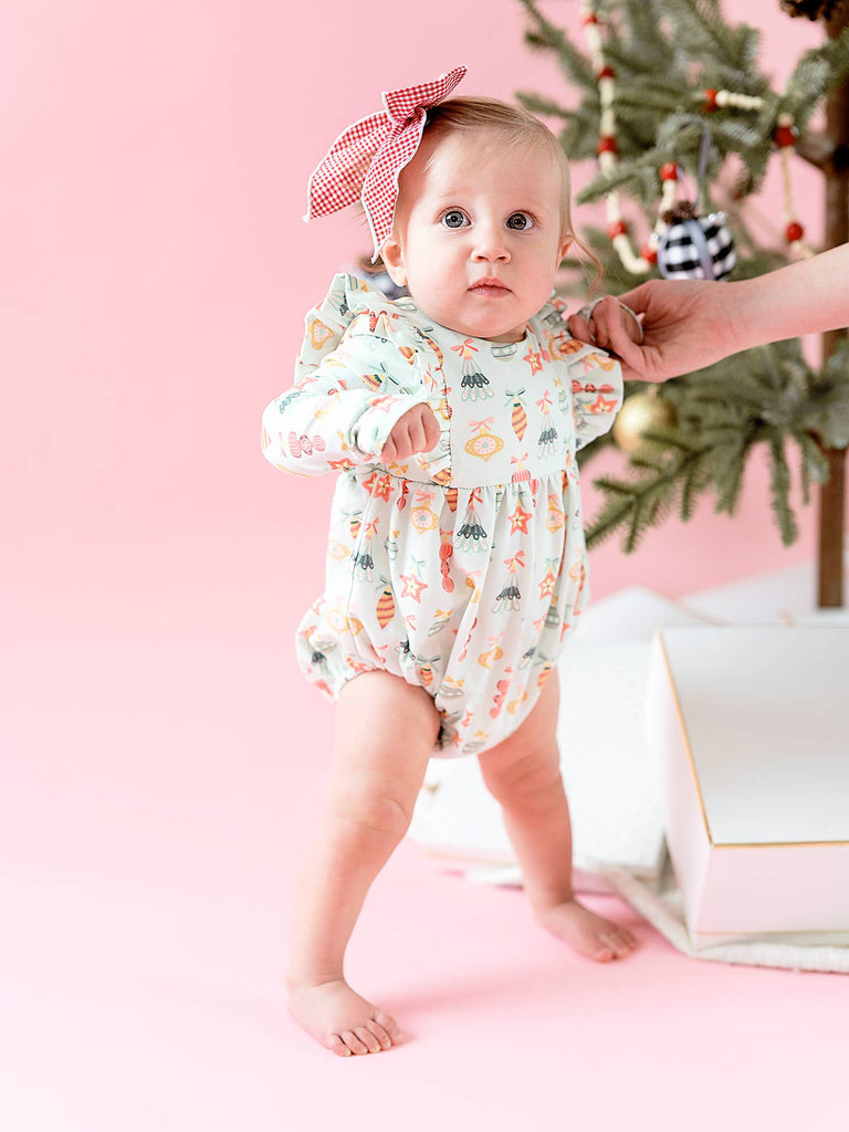 Leah Bubble Romper in Ornament