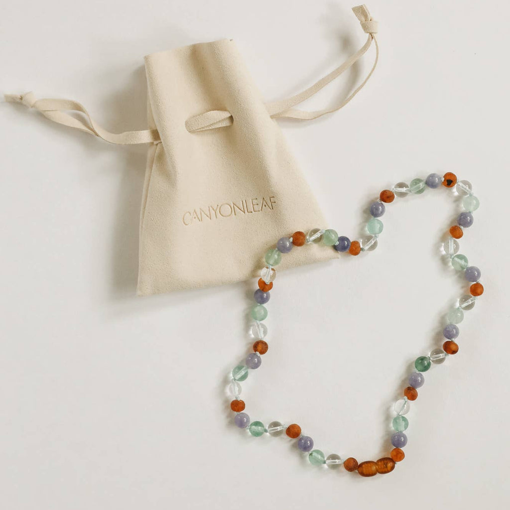 CanyonLeaf - Baltic Sea Amber + Natural Gemstone Necklace