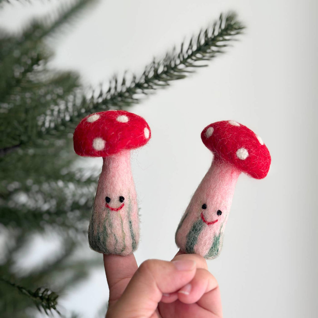 Felt Mushroom Finger Puppet