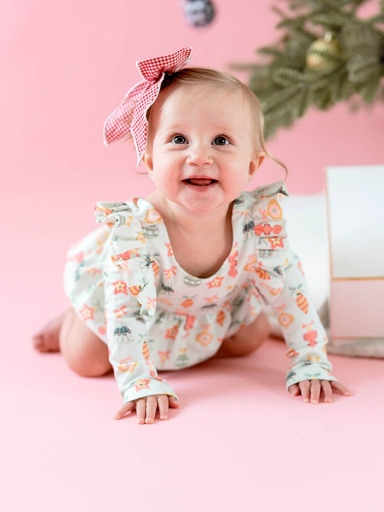 Leah Bubble Romper in Ornament