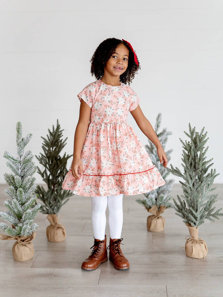 Lola Dress in Pink Poinsettia