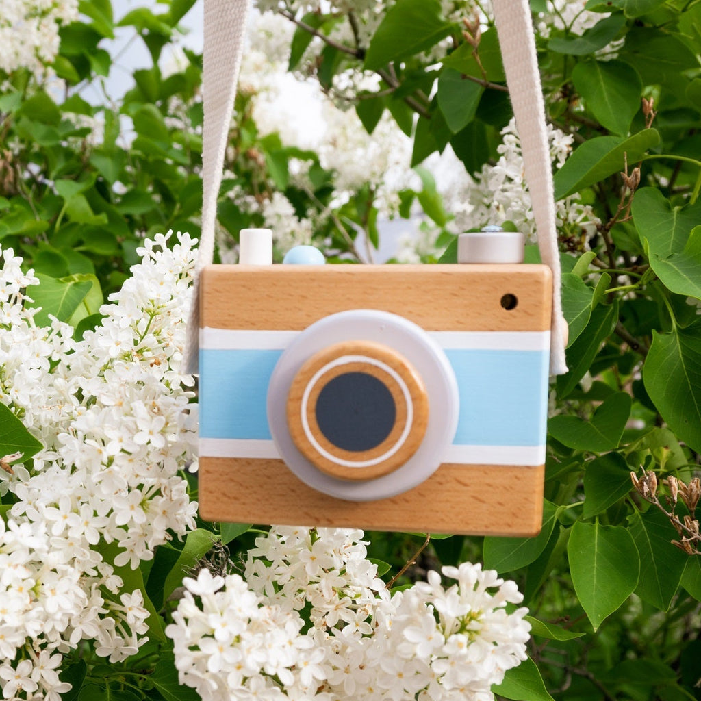 Vintage Camera Music Box - Blue