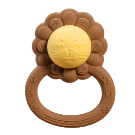 Silicone Lion Rattle - Oak