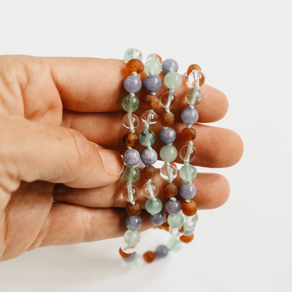 CanyonLeaf - Baltic Sea Amber + Natural Gemstone Necklace