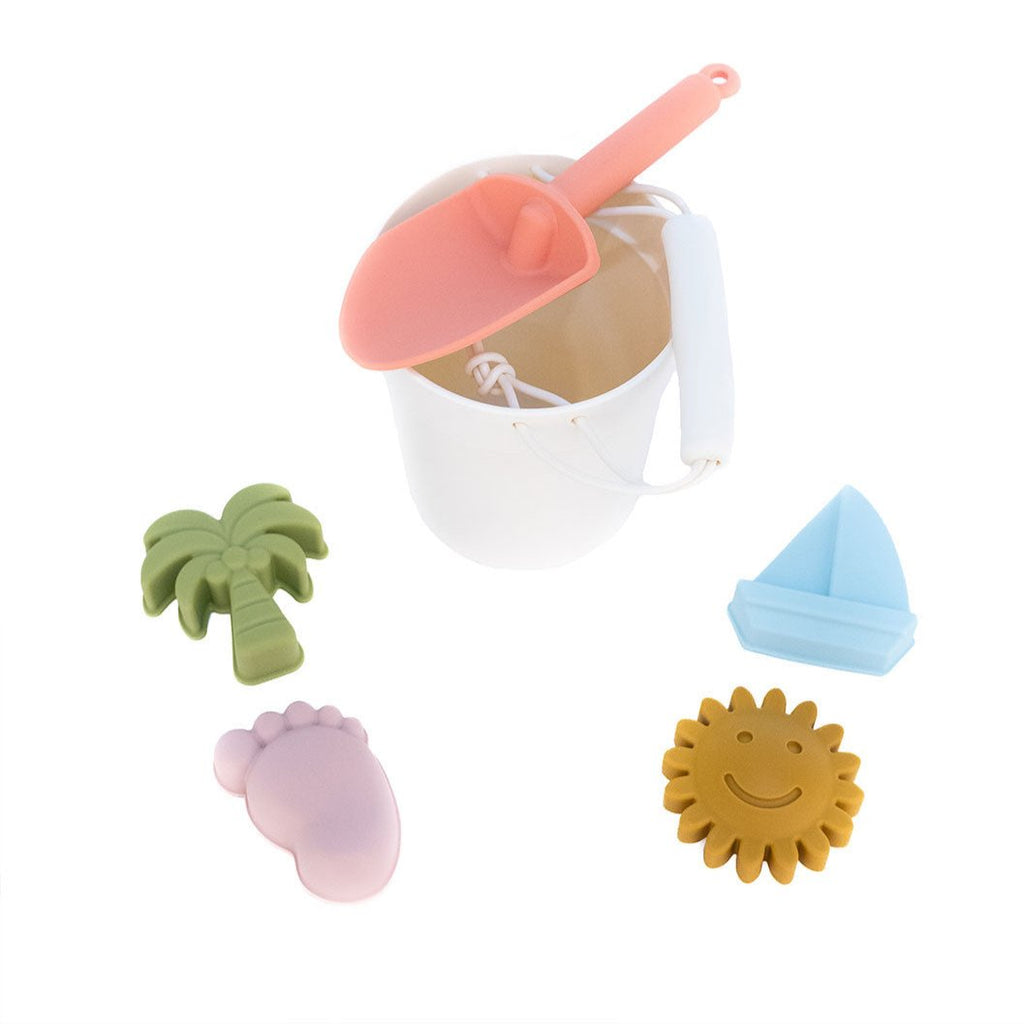 Kids Silicone Beach Bucket and Sand Toys Set