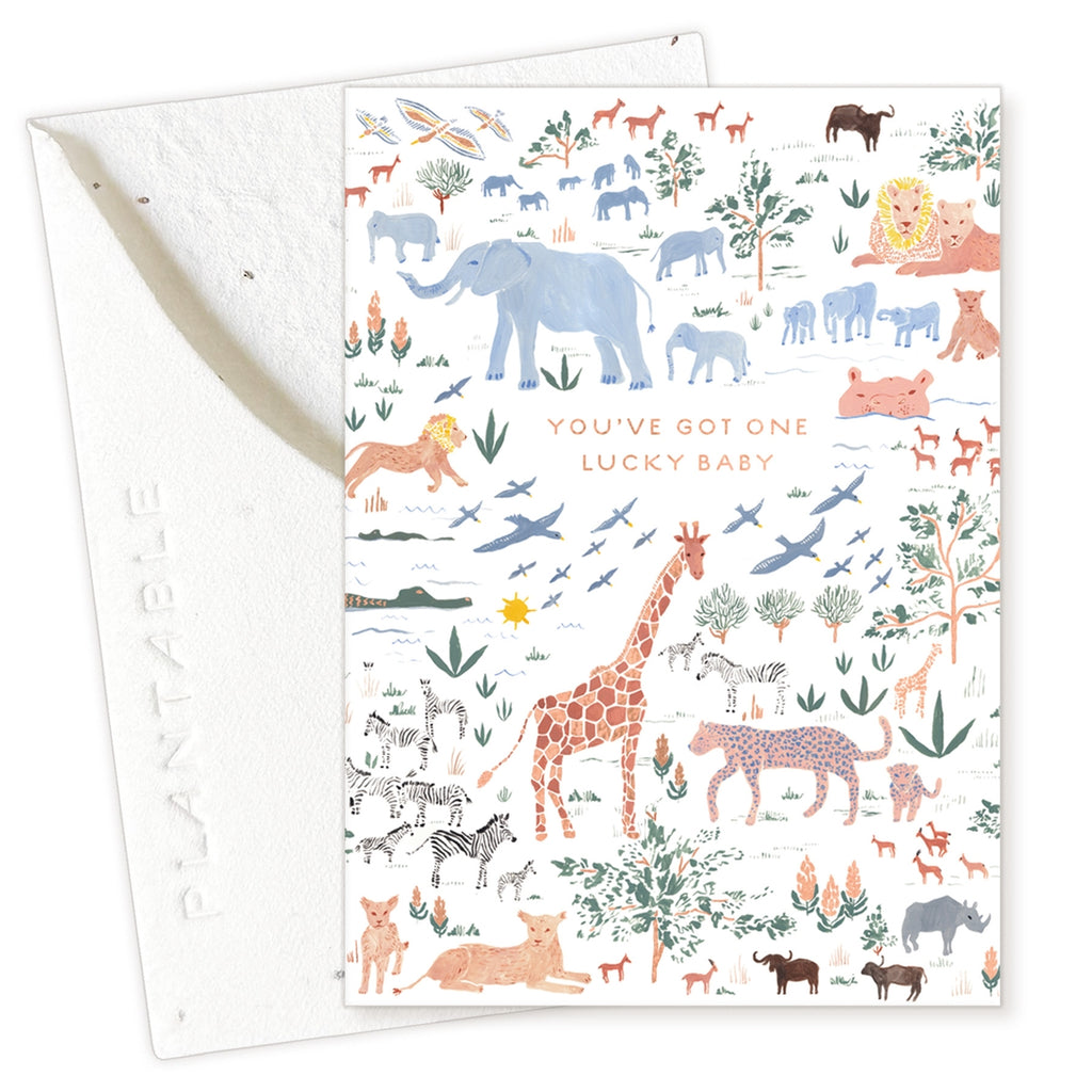 Lucky Baby Sprout - Baby Mini Greeting Card