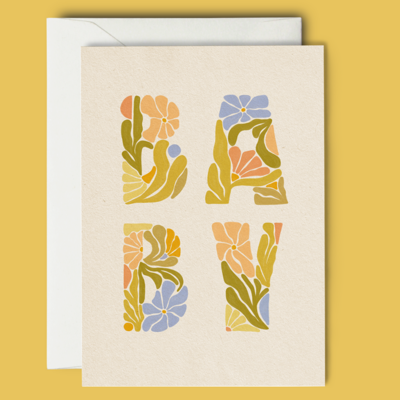 Baby - Floral Greeting Card