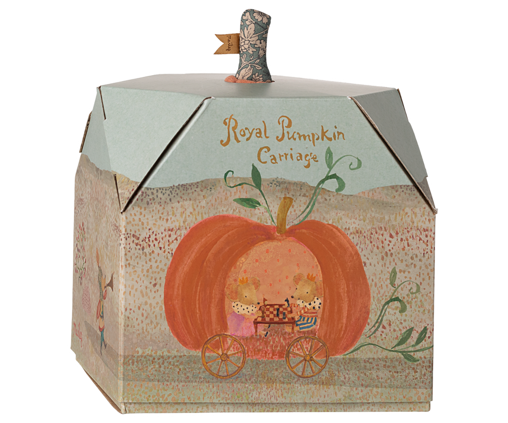 Maileg Pumpkin Carriage, Mouse - Floral Stem