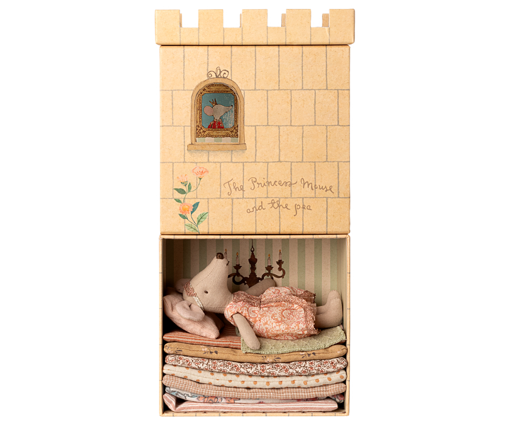 Maileg Princess & the Pea - Big Sister Mouse - Floral Pink