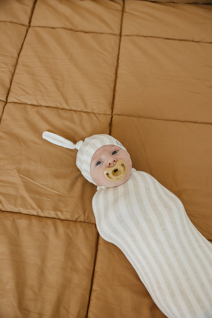 Copper Pearl Knit Swaddle Blanket - Coastal