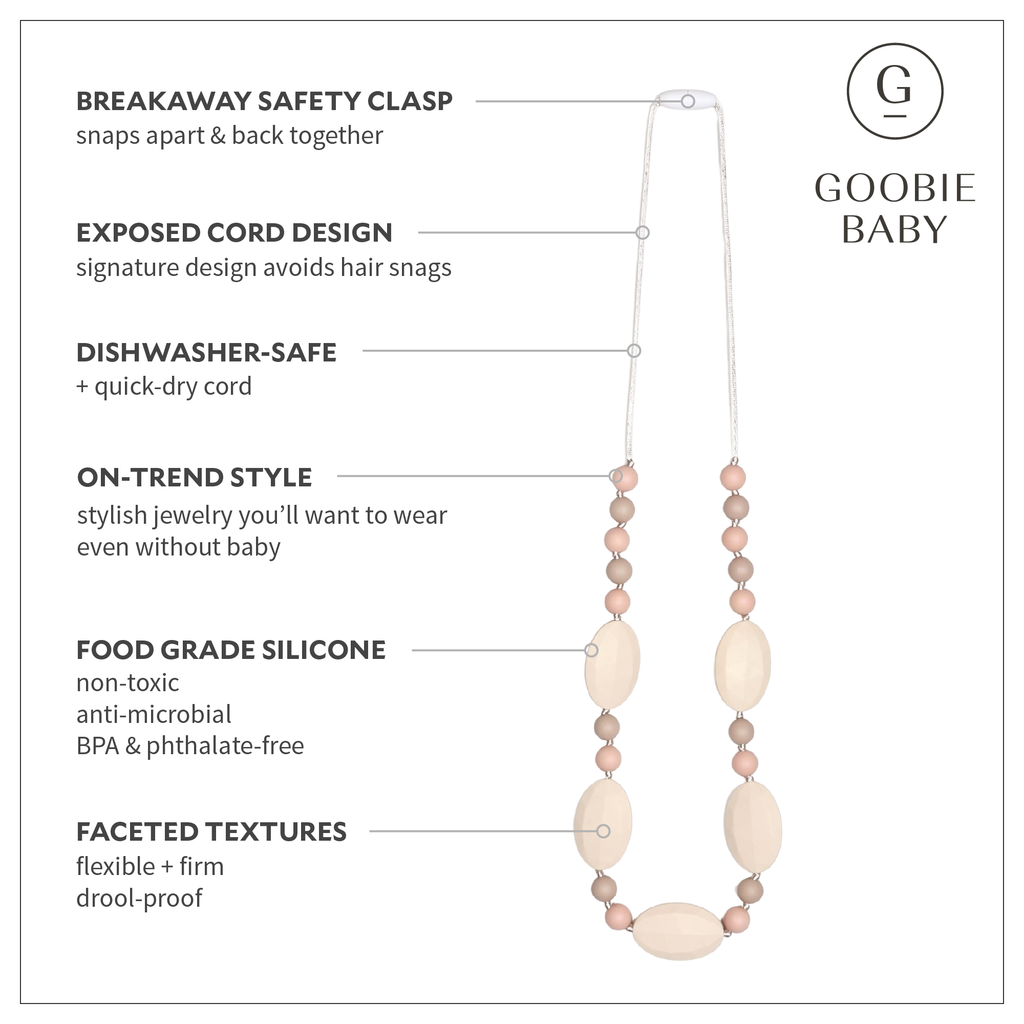 Emma Teething Necklace - Peach Multi