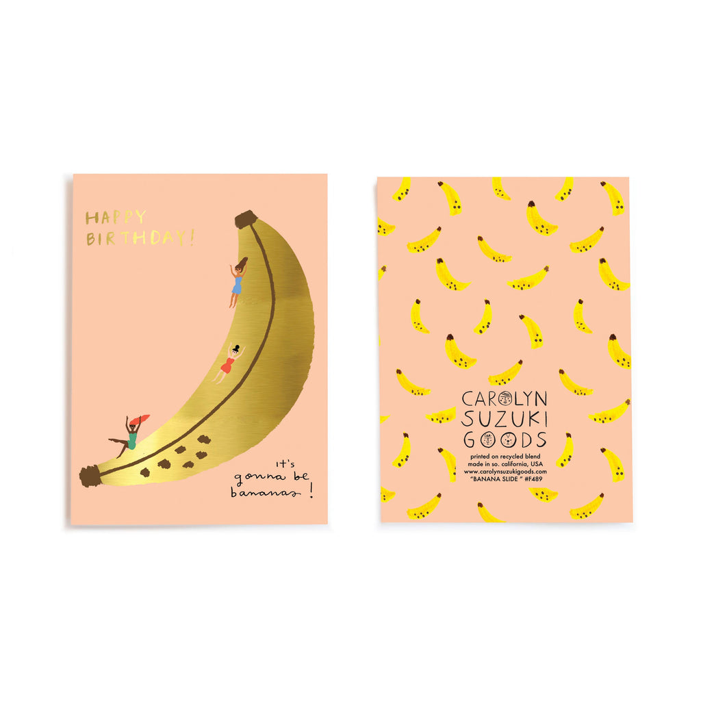 Banana Slide Birthday Card