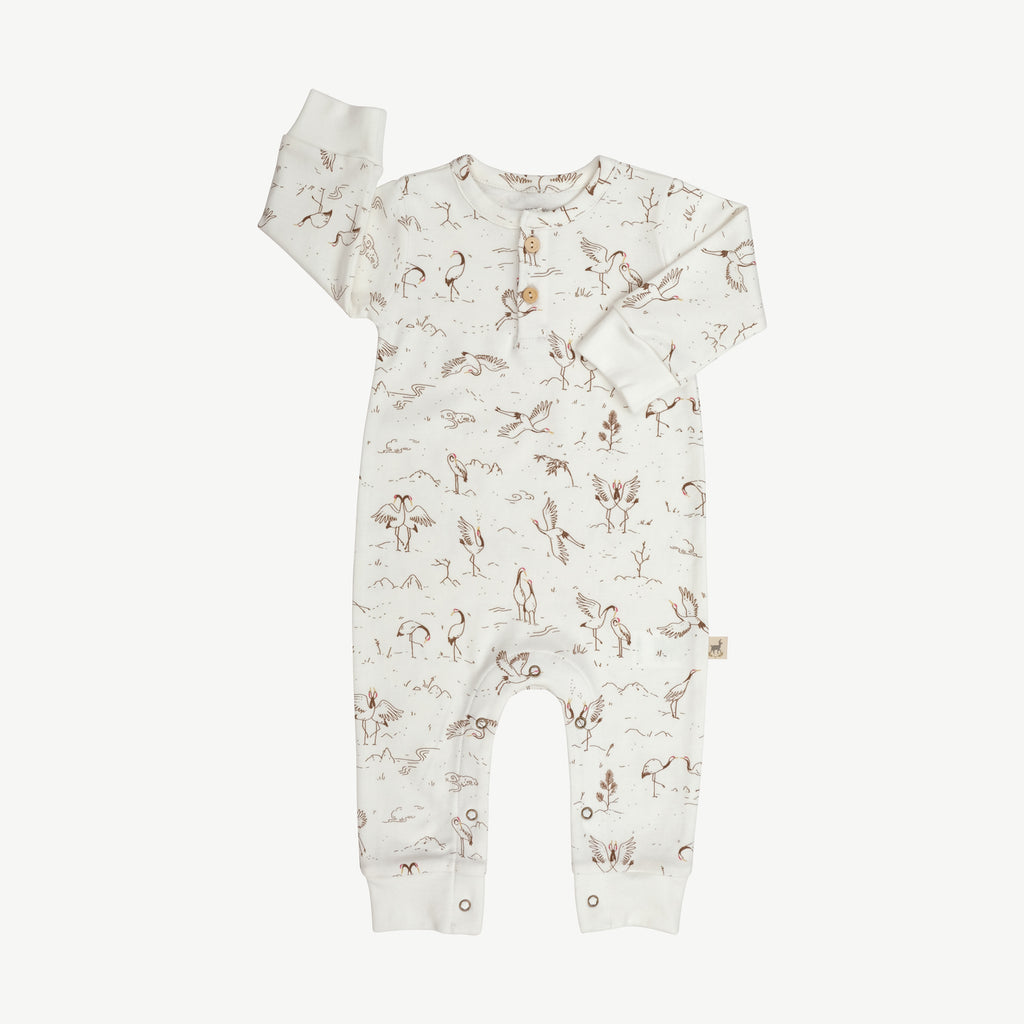 Red Caribou Button Jumpsuit - Ballet Cranes