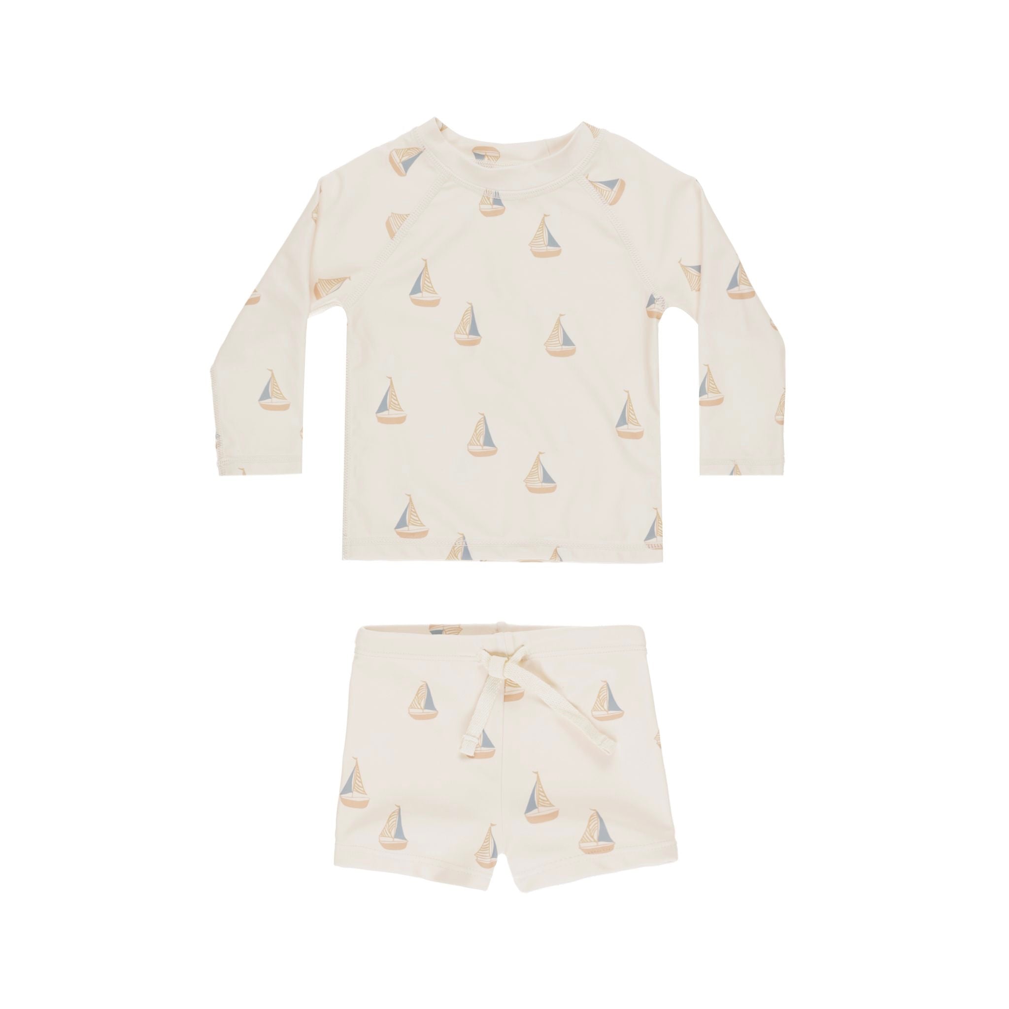 Rylee + Cru Rash Guard Boys Set - Sailboats