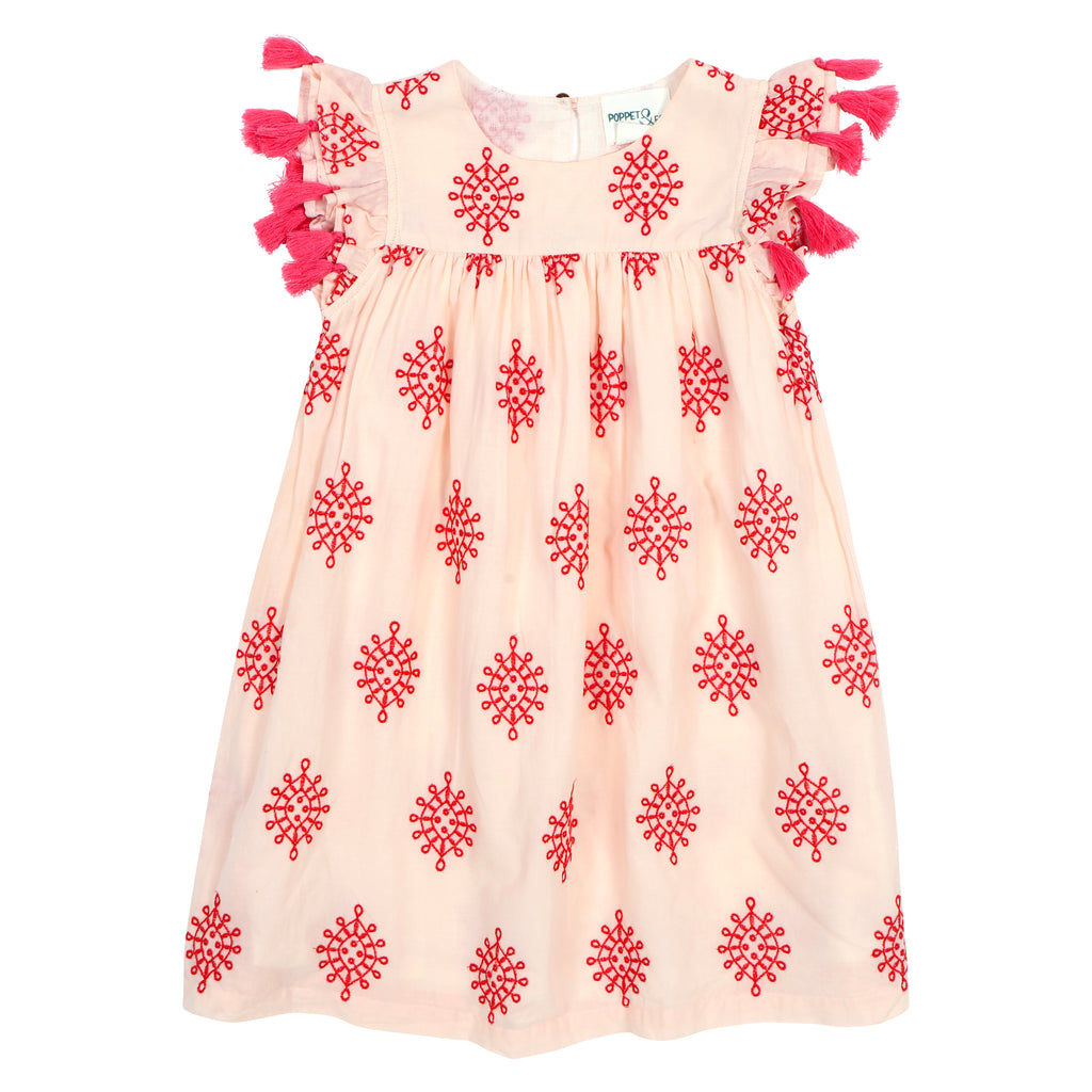 Poppet & Fox Tasseled Sleeved Smock Dress