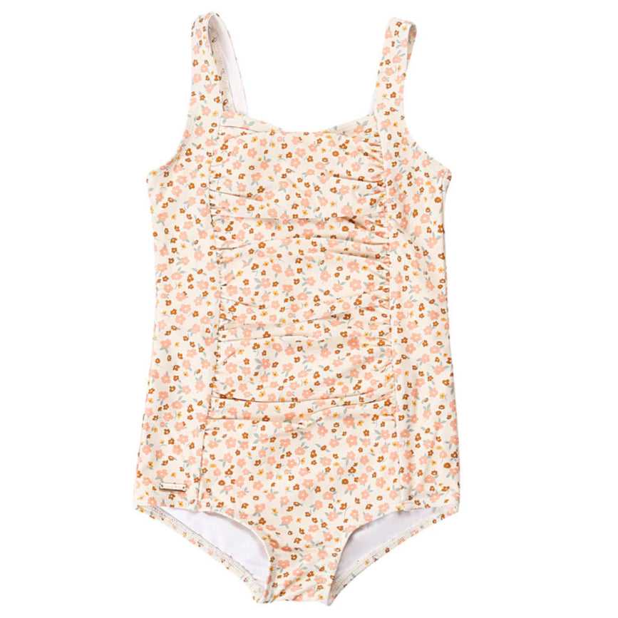 Vintage Girls 1 Piece Swimsuit - Sunset Meadow