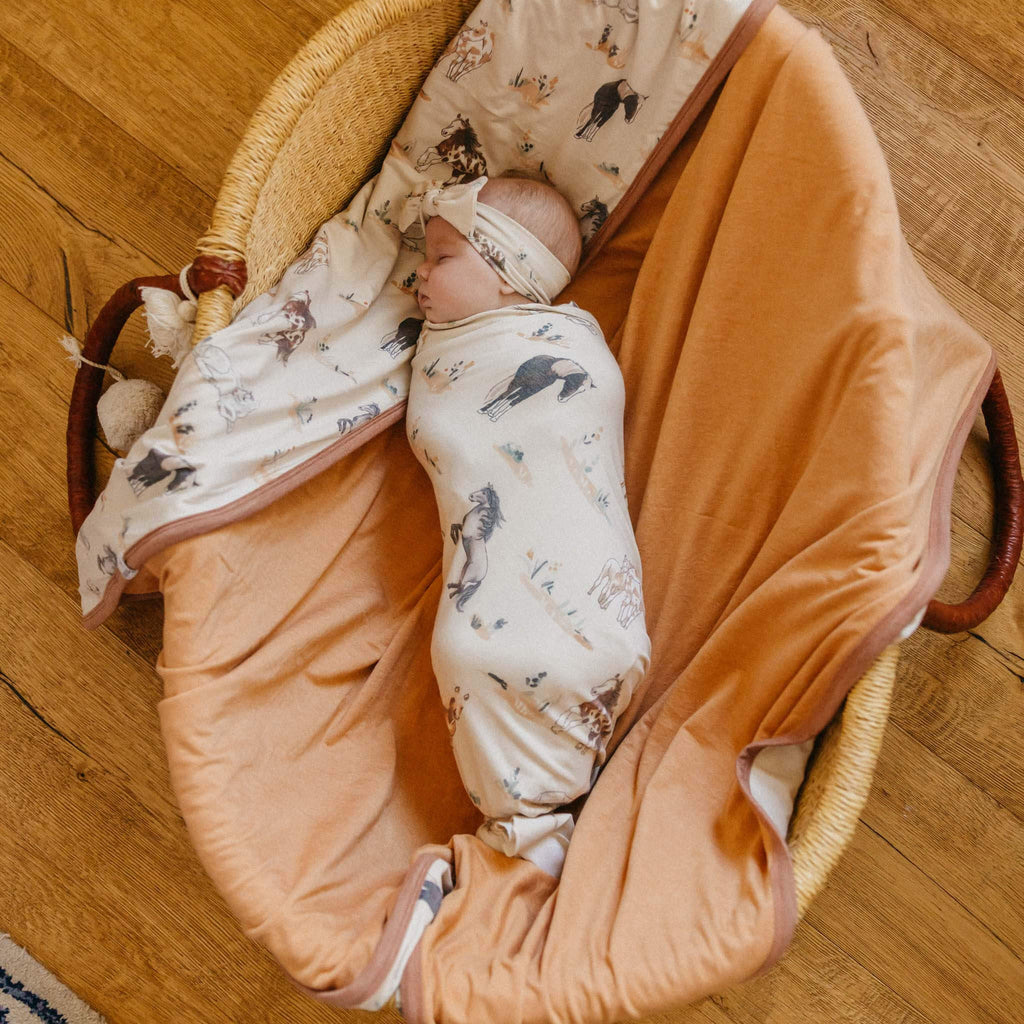 Copper Pearl Knit Swaddle Blanket - Montana