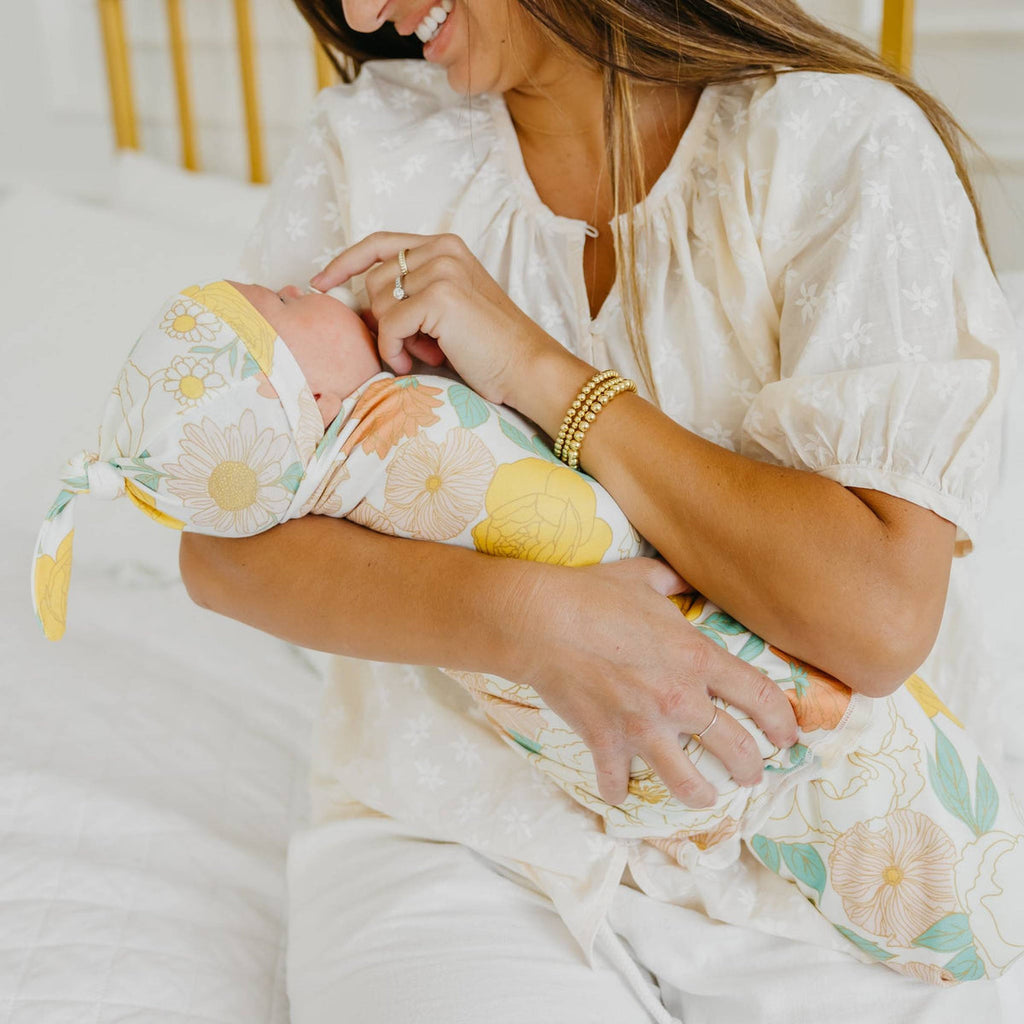 Copper Pearl Knit Swaddle Blanket - Rose