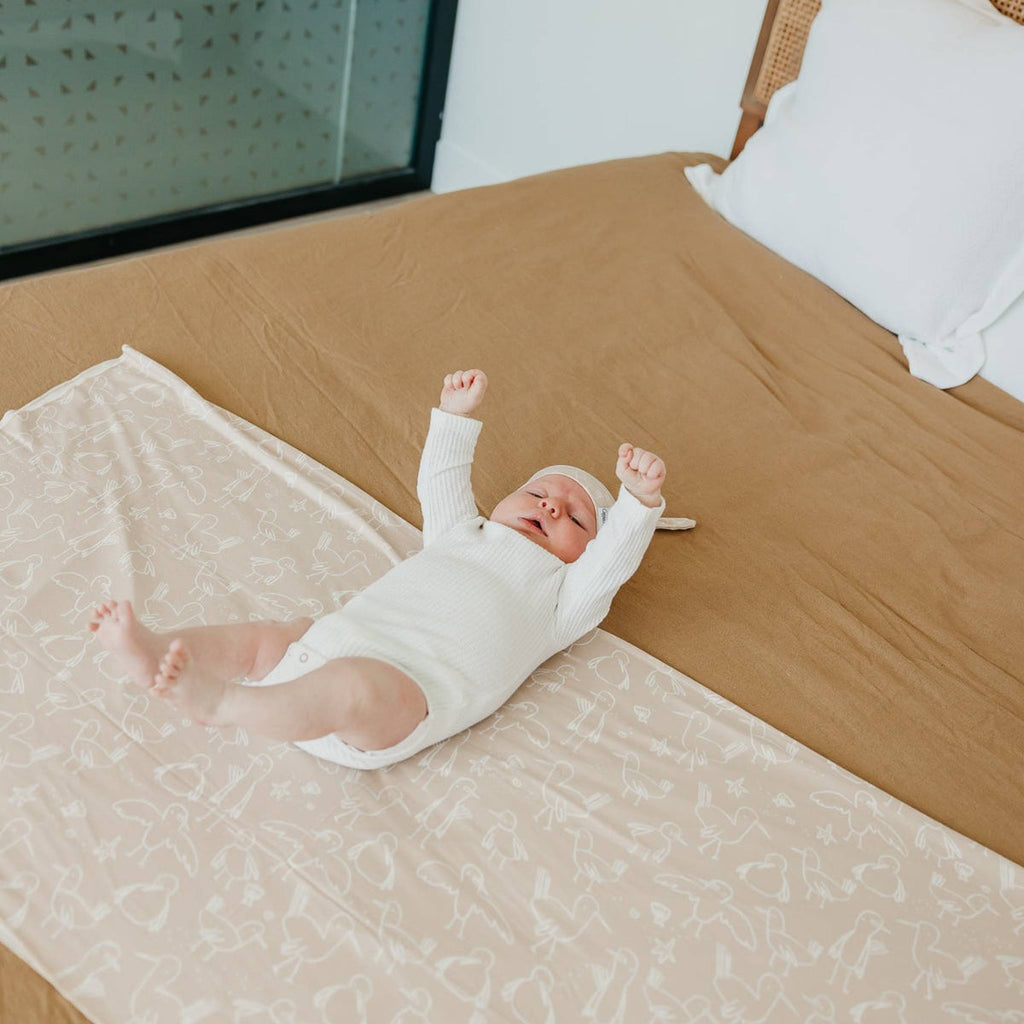 Copper Pearl Knit Swaddle Blanket - Sandy