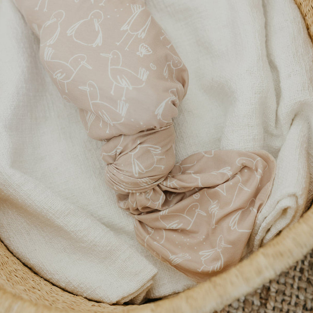 Copper Pearl Knit Swaddle Blanket - Sandy