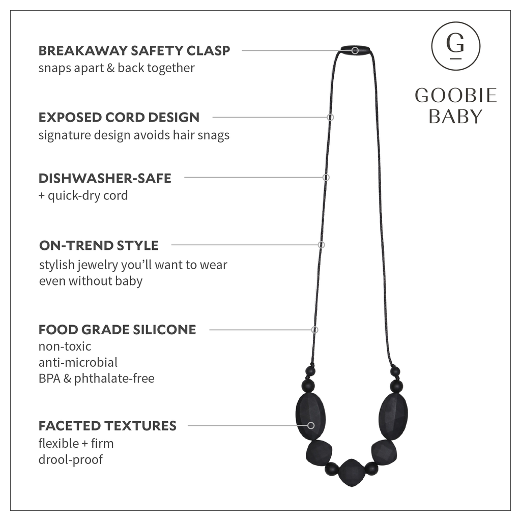 Luna Teething Necklace - Black