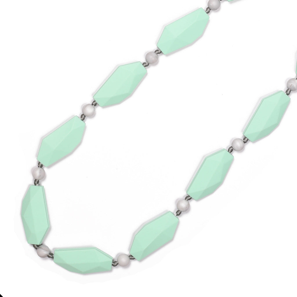 Naomi Teething Necklace - Mint/Marble