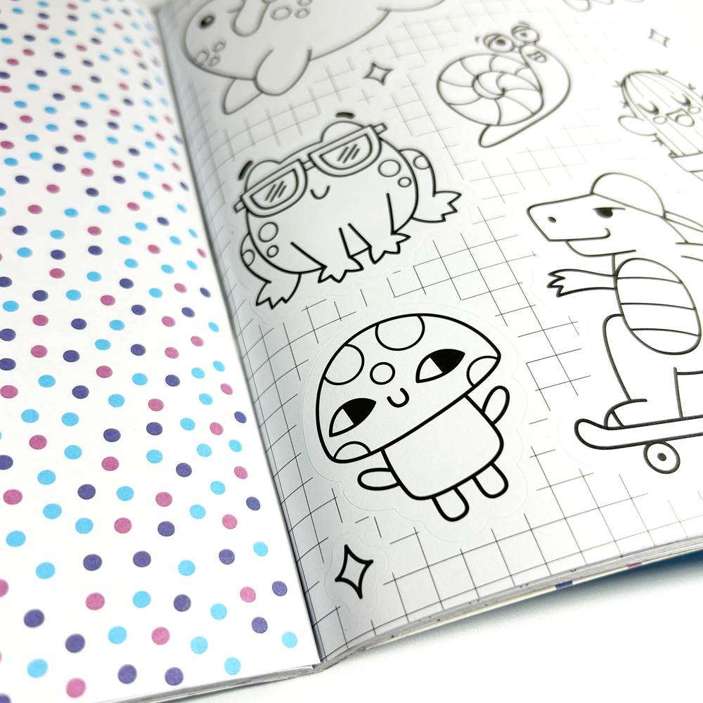 Stickiville Color-In’ Sticker Book - Cute-A-Licious Doodles