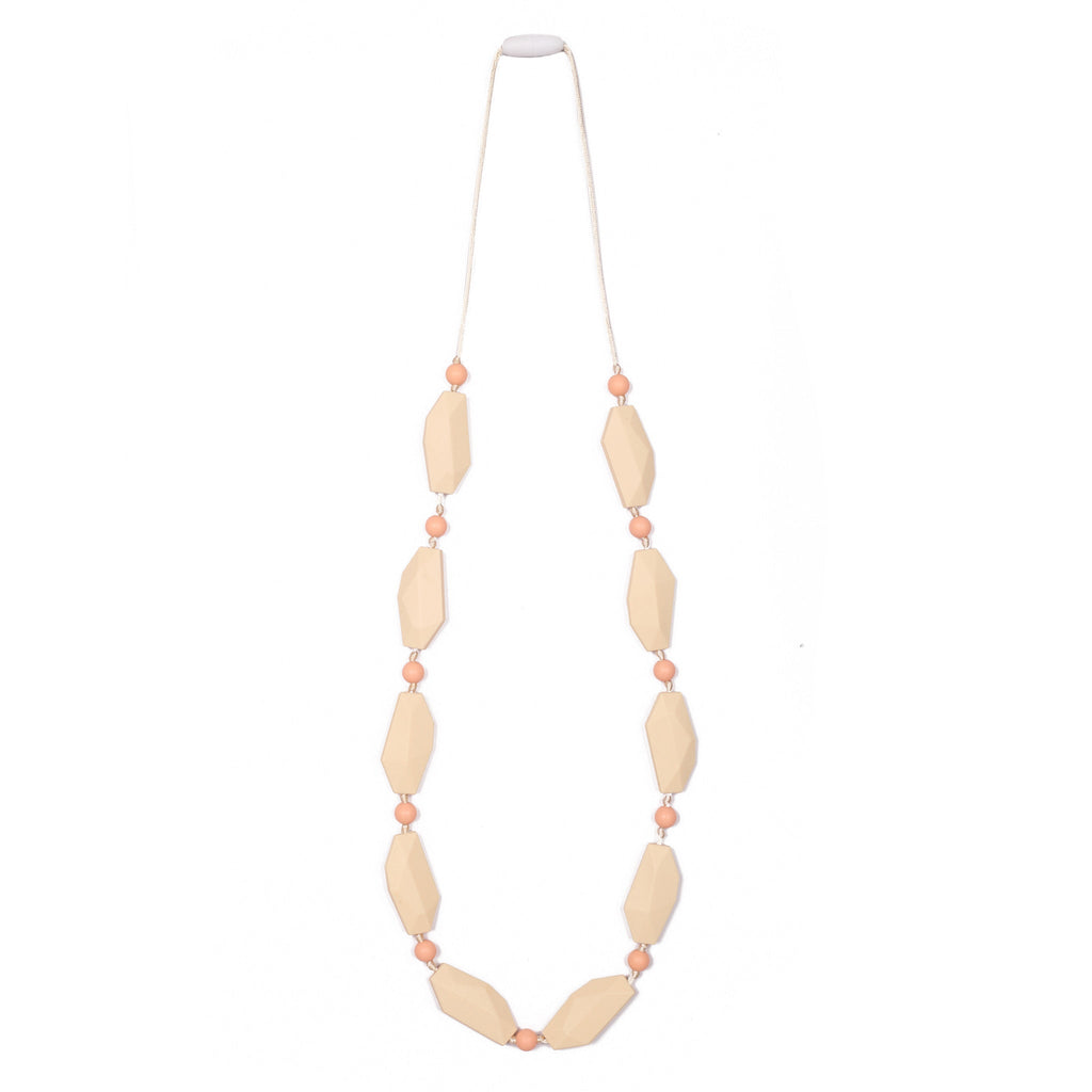 Naomi Teething Necklace - Peach/Cream