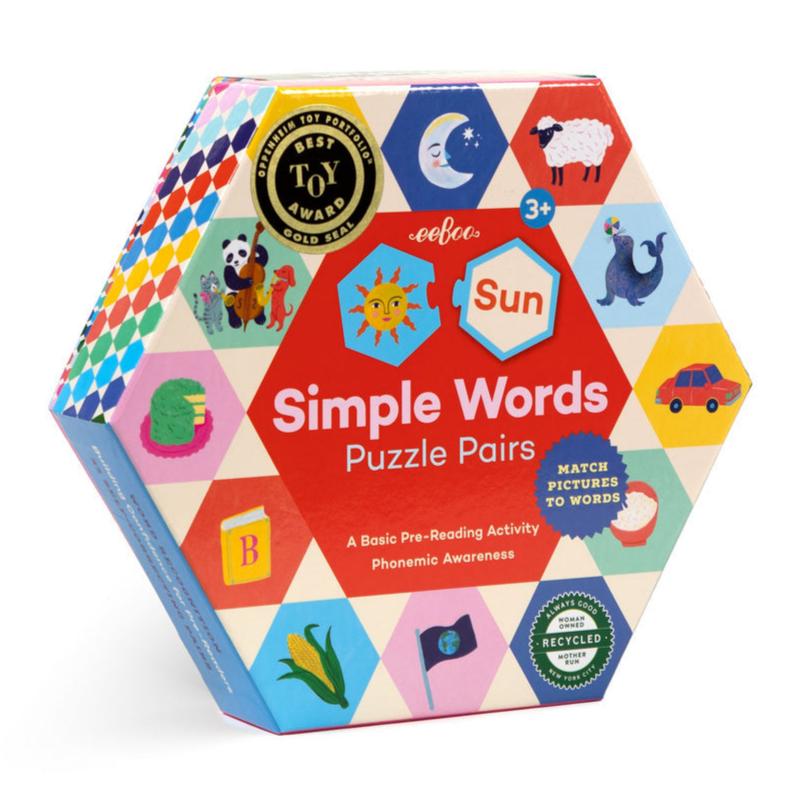 Simple Words Hexagon Puzzle Pairs