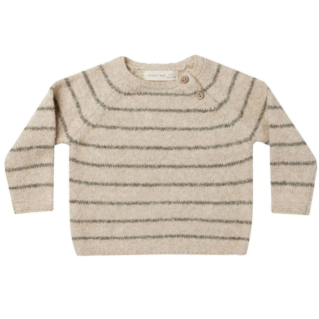 Quincy Mae Ace Sweater - Basil Stripe