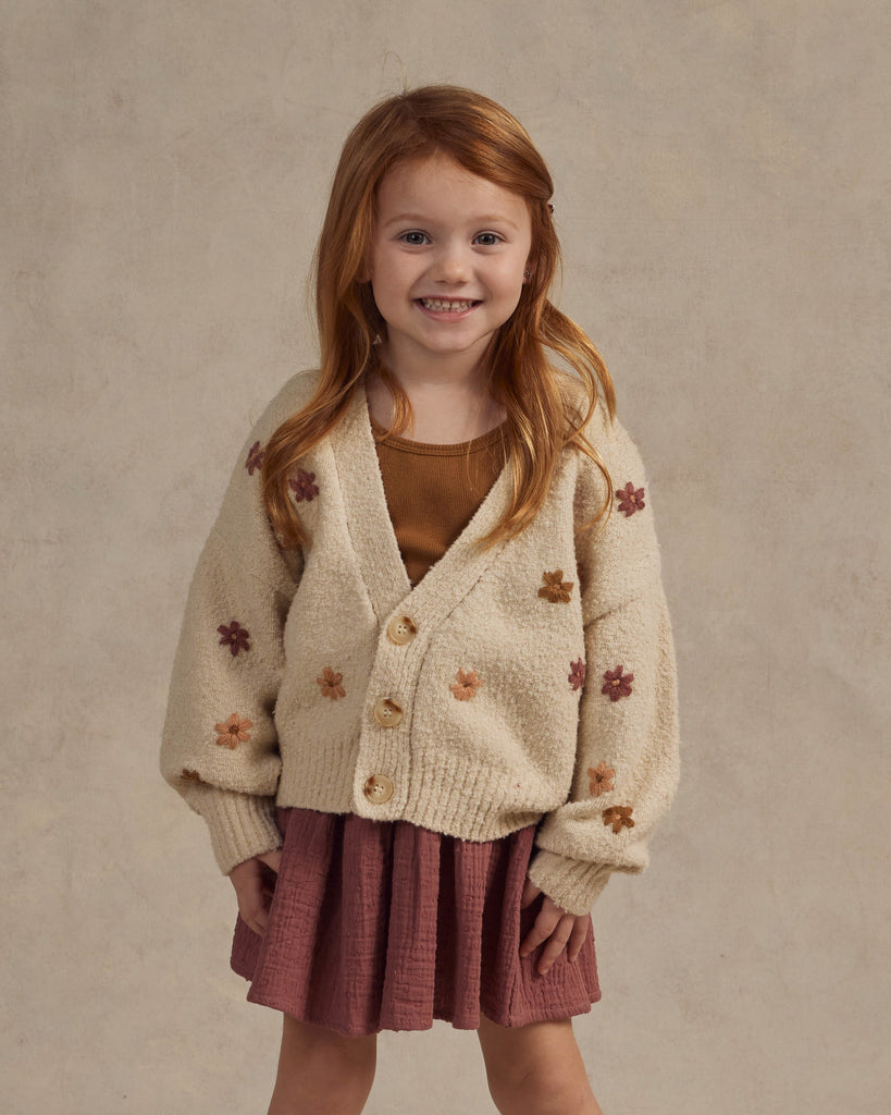 Rylee + Cru Boxy Crop Cardigan - Fall Flowers