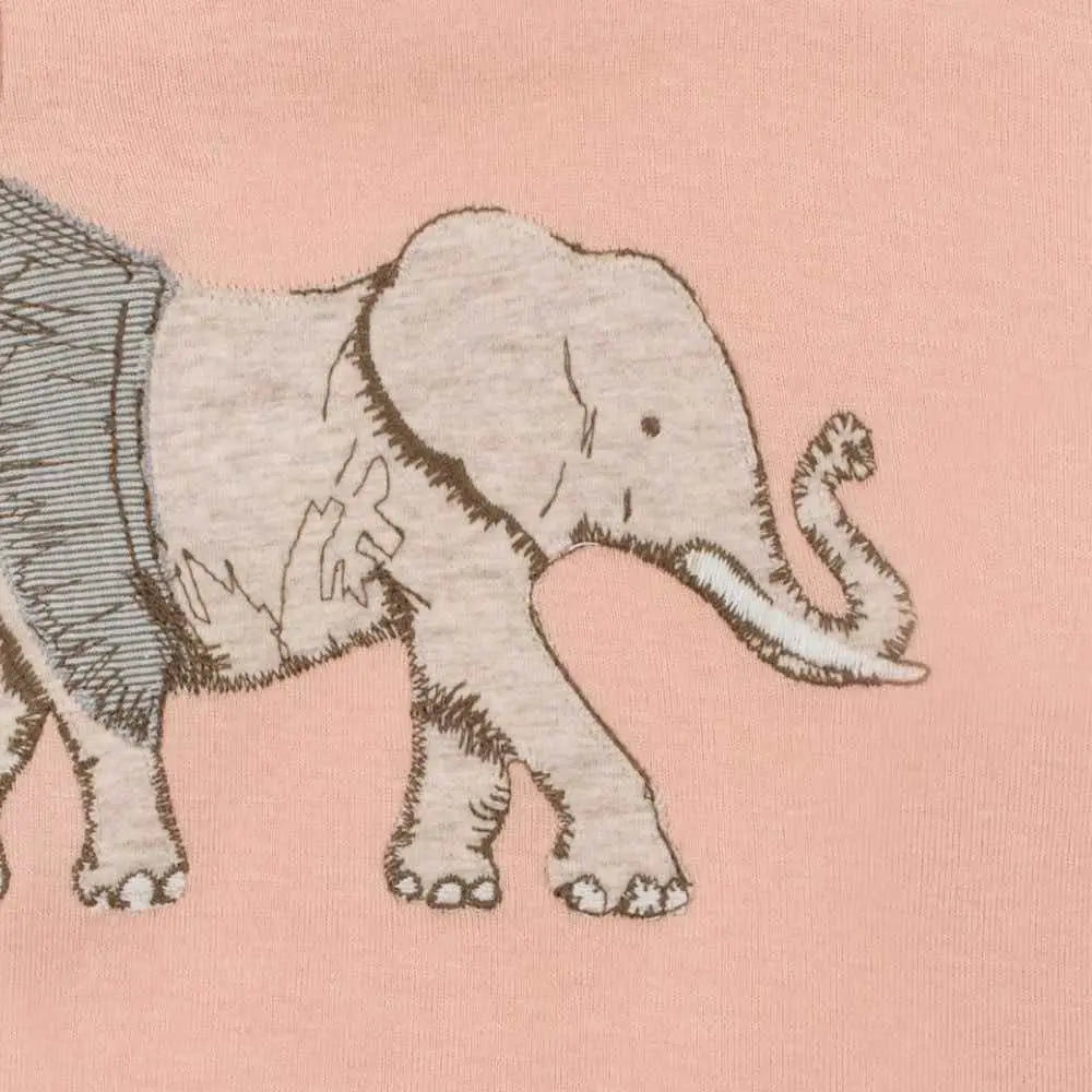 Tutu Elephant Appliqué Short Sleeve One Piece