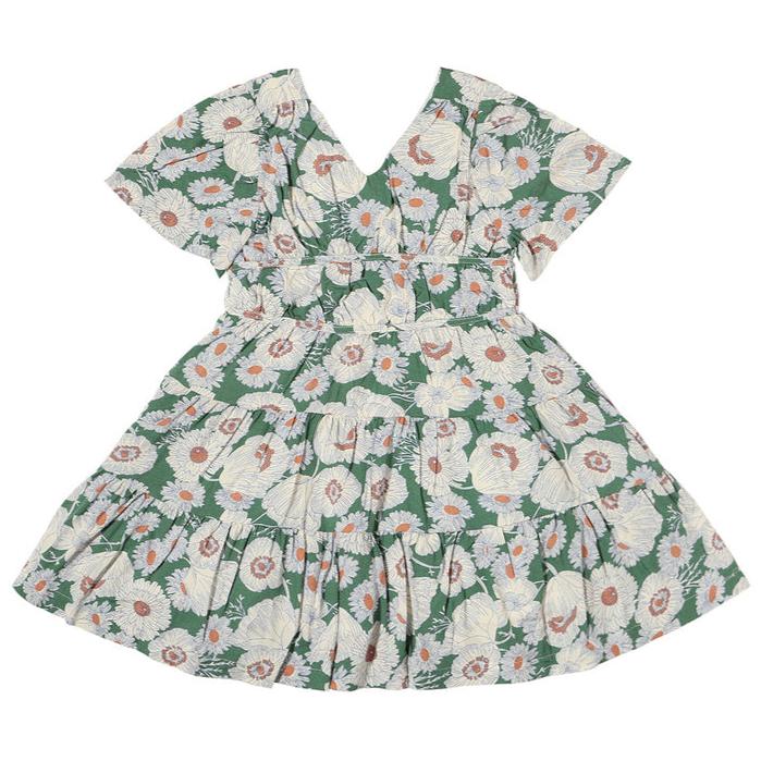 Indigo Dress - Green Floral