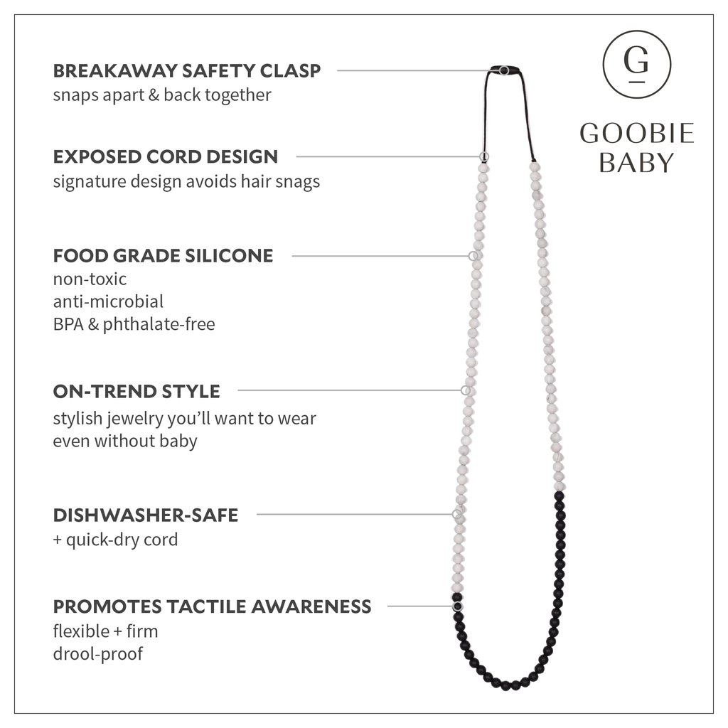 Zoe Teething Necklace - Black/Marble