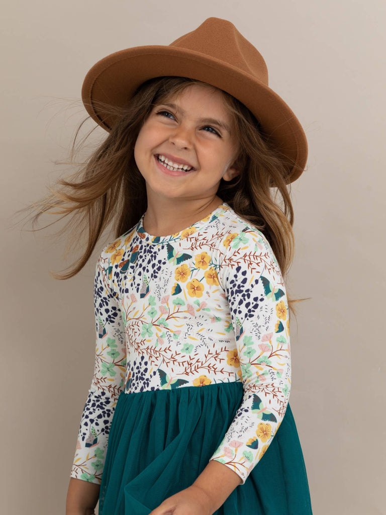 Kids Bamboo Tulle Dress  - Willa Long sleeve