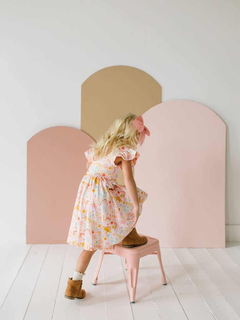 Olivia Twirl Dress in Dreamy Dino