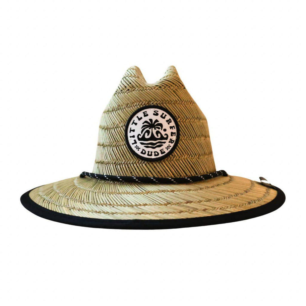 The Little Surfer Dude -Black and White Baby Straw Hat