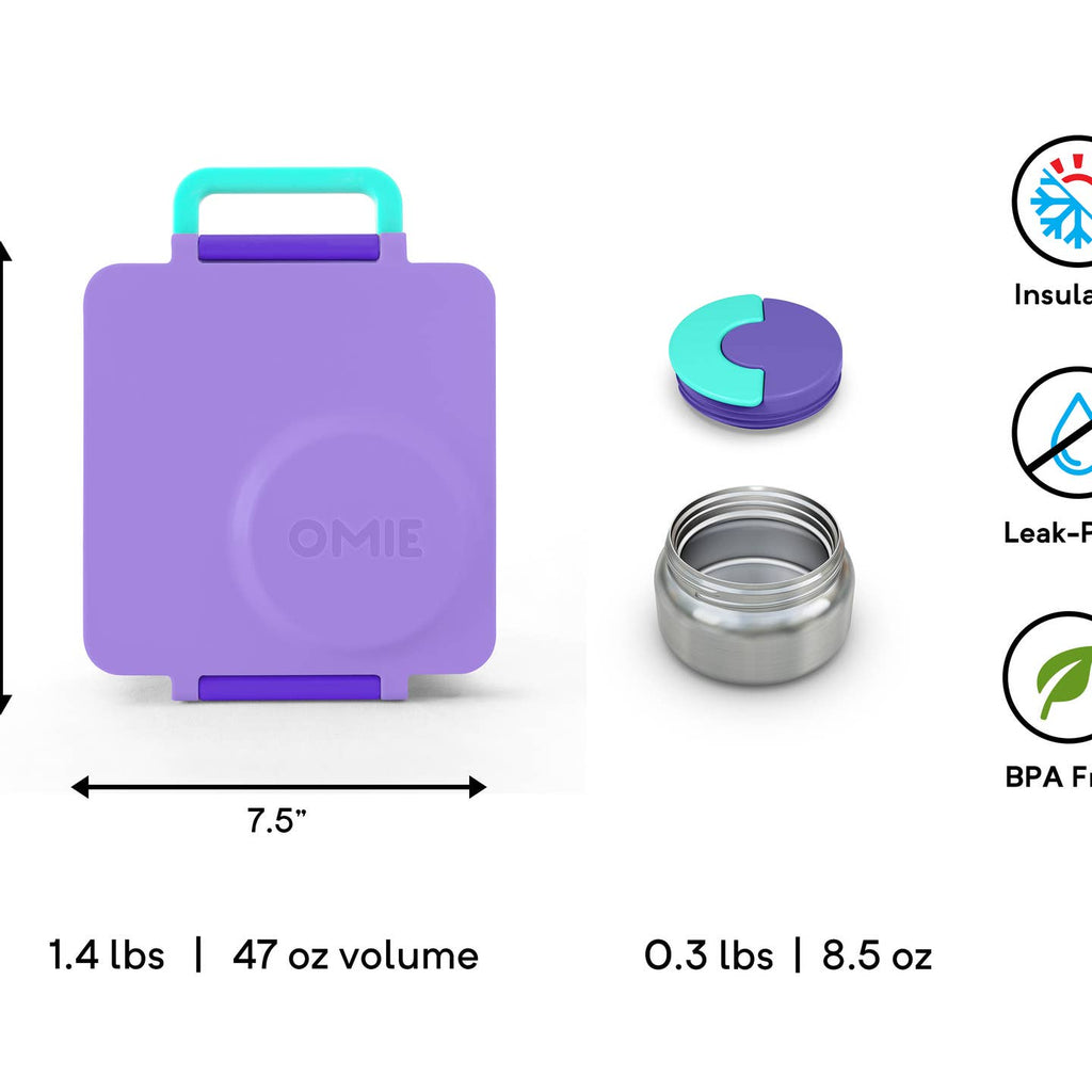 OmieBox Purple Plum Hot + Cold Bento for Kids