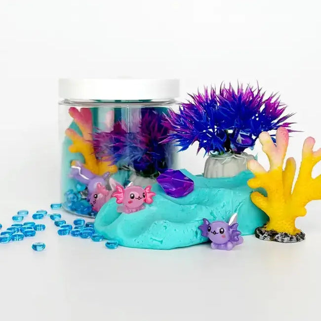 Axolotl (Blue Hawaiian) Mini Play Dough-To-Go Kit