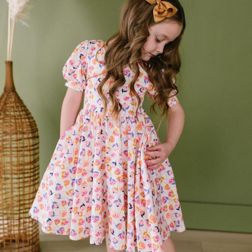 Puff Twirl Dress in Autumn Bloom