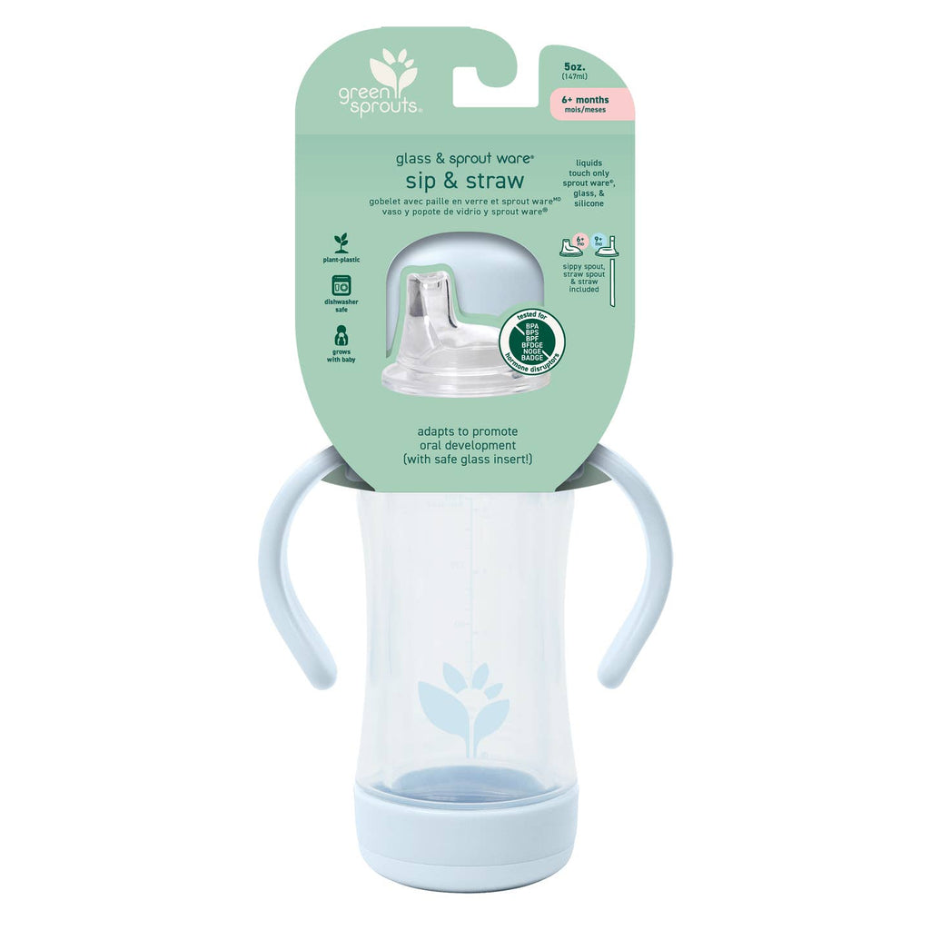 Glass and Sprout Ware® Sip & Straw Light Sage